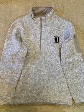 Detroit Tigers Antigua Fleece Quarter Zip Medium